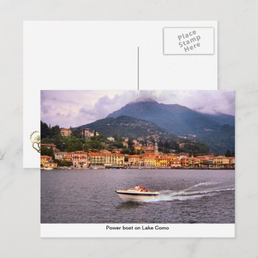 Energieboot op het Comomeer Briefkaart (Voorkant / Achterkant)