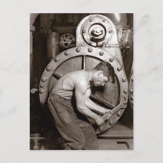 Energiecentrale arbeider, 1920 briefkaart (Voorkant)