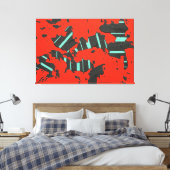 Energiecode 01L26 – Grote Abstracte Canvasprint (6 Canvas Afdruk (Insitu (Slaapkamer))