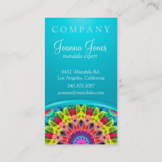 Energieflozer Mandala - geel/oranje Visitekaartje (Achterkant)