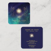 *~* Energiehanden. Universum kosmische sterren lic Vierkante Visitekaartje (Voorkant / Achterkant)