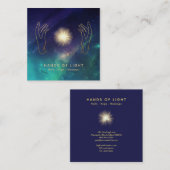 *~* Energiehandjes Universe kosmische sterren Lich Vierkante Visitekaartje (Voorkant / Achterkant)