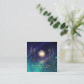 *~* Energiehandjes Universe kosmische sterren Lich Vierkante Visitekaartje (Staand voorkant)