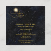 *~* Energieherstel | Goud kosmische strengen Vierkante Visitekaartje (Achterkant)