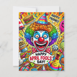 energieke April Fools’ Day kaart