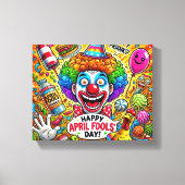 energieke April Fools’ Day kaart Canvas Afdruk (Voorkant)