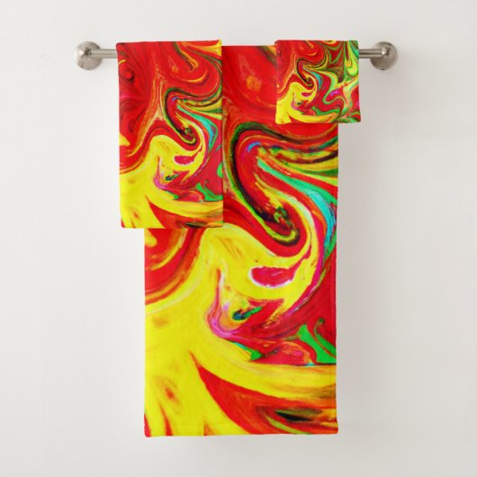 Energieke Kleur Barst Patroon Bad Handdoek (Insitu)