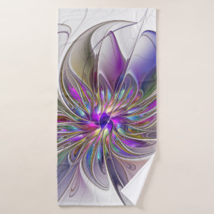 Energieke, kleurrijke abstracte fractale kunst blo badhanddoek