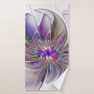 Energieke, kleurrijke abstracte fractale kunst blo badhanddoek