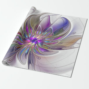 Energieke, kleurrijke abstracte fractale kunst blo cadeaupapier