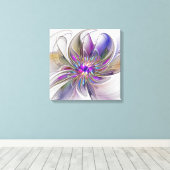 Energieke, kleurrijke abstracte fractale kunst blo canvas afdruk (Insitu (Houten vloer))