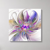 Energieke, kleurrijke abstracte fractale kunst blo canvas afdruk (Voorkant)