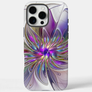 Energieke, kleurrijke abstracte fractale kunst blo iPhone 16 pro max hoesje