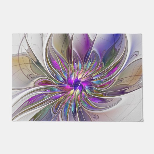 Energieke, kleurrijke abstracte fractale kunst blo deurmat (Voorkant)