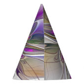 Energieke, kleurrijke abstracte fractale kunst blo feesthoedjes (Achterkant)