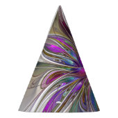 Energieke, kleurrijke abstracte fractale kunst blo feesthoedjes (Links)