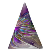 Energieke, kleurrijke abstracte fractale kunst blo feesthoedjes (Rechts)