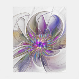 Energieke, kleurrijke abstracte fractale kunst blo fleece deken