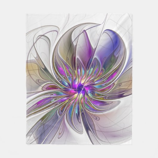 Energieke, kleurrijke abstracte fractale kunst blo fleece deken (Voorkant)