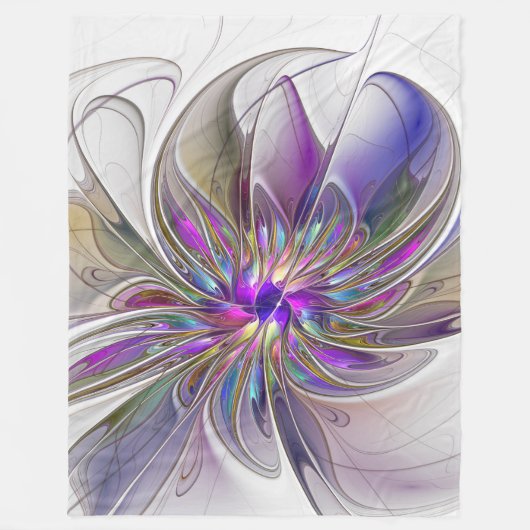 Energieke, kleurrijke abstracte fractale kunst blo fleece deken (Voorkant)