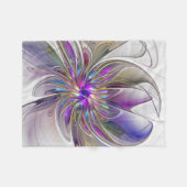 Energieke, kleurrijke abstracte fractale kunst blo fleece deken (Voorkant (Horizontaal))