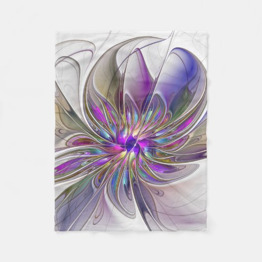 Energieke, kleurrijke abstracte fractale kunst blo fleece deken (Voorkant)