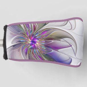Energieke, kleurrijke abstracte fractale kunst blo golfheadcover
