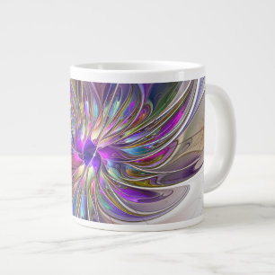 Energieke, kleurrijke abstracte fractale kunst blo grote koffiekop