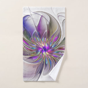 Energieke, kleurrijke abstracte fractale kunst blo handdoek