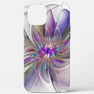 Energieke, kleurrijke abstracte fractale kunst blo iPhone 12 pro max hoesje