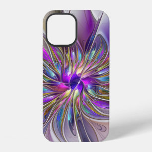 Energieke, kleurrijke abstracte fractale kunst blo iPhone 12 hoesje