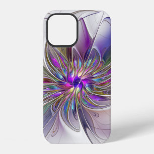 Energieke, kleurrijke abstracte fractale kunst blo iPhone 12 hoesje