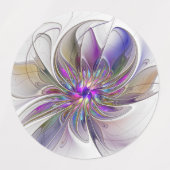 Energieke, kleurrijke abstracte fractale kunst blo labels (Design 1)