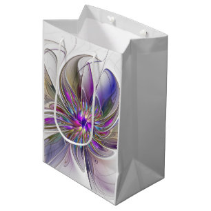 Energieke, kleurrijke abstracte fractale kunst blo medium cadeauzakje