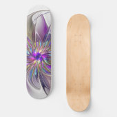Energieke, kleurrijke abstracte fractale kunst blo persoonlijk skateboard (Voorkant)