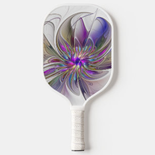 Energieke, Kleurrijke Abstracte Fractale Kunst Blo Pickleball Paddle