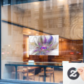 Energieke, kleurrijke abstracte fractale kunst blo raamsticker (Cafe Raam)