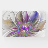 Energieke, kleurrijke abstracte fractale kunst blo spandoek (Horizontaal)