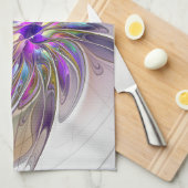 Energieke, kleurrijke abstracte fractale kunst blo theedoek (Quarter Fold)