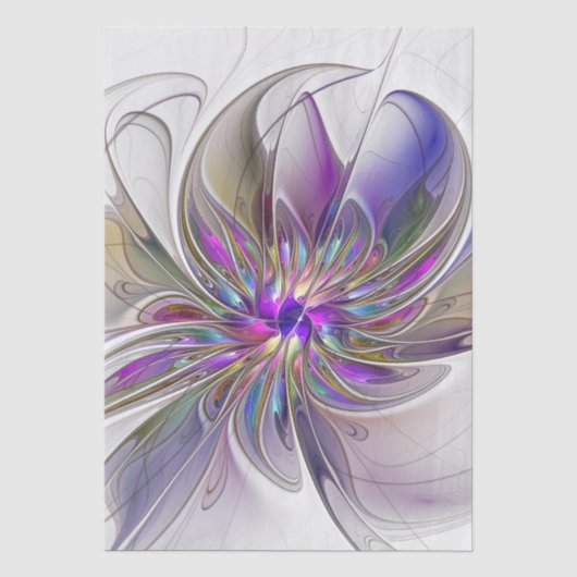 Energieke, kleurrijke abstracte fractale kunst blo tissuepapier (Voorkant)