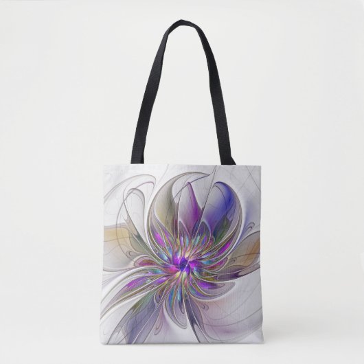 Energieke, kleurrijke abstracte fractale kunst blo tote bag (Voorkant)
