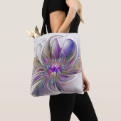 Energieke, kleurrijke abstracte fractale kunst blo tote bag (Dichtbij)