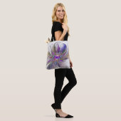 Energieke, kleurrijke abstracte fractale kunst blo tote bag (Op model)
