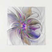 Energieke, kleurrijke abstracte fractale kunst blo wandkleed (Voorkant (horizontaal))