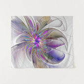 Energieke, kleurrijke abstracte fractale kunst blo wandkleed (Voorkant (horizontaal))