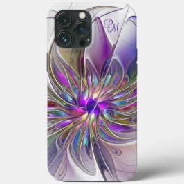 Energieke Kleurrijke Abstracte Kunst Bloem Initiaa Case-Mate iPhone Case