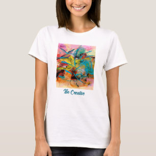 Energieke Kleurrijke Abstracte Schilderij, Uw Beri T-shirt