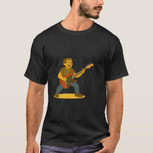 Energieke man die gitaar speelt t-shirt