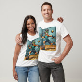 Energieke man die racketbal speelt t-shirt (Unisex)