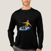 Energieke man wakeboarden Tri-Blend shirt (Voorkant volledig)